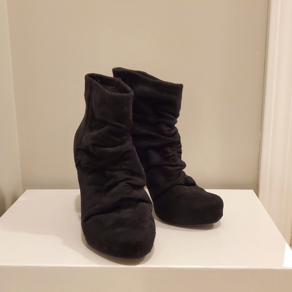 BCBG Black Suede Booties